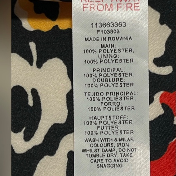 TOPSHOP Women”s Primary Floral In Black Tiered  Midi Dress Size 4 - Picture 11 of 14